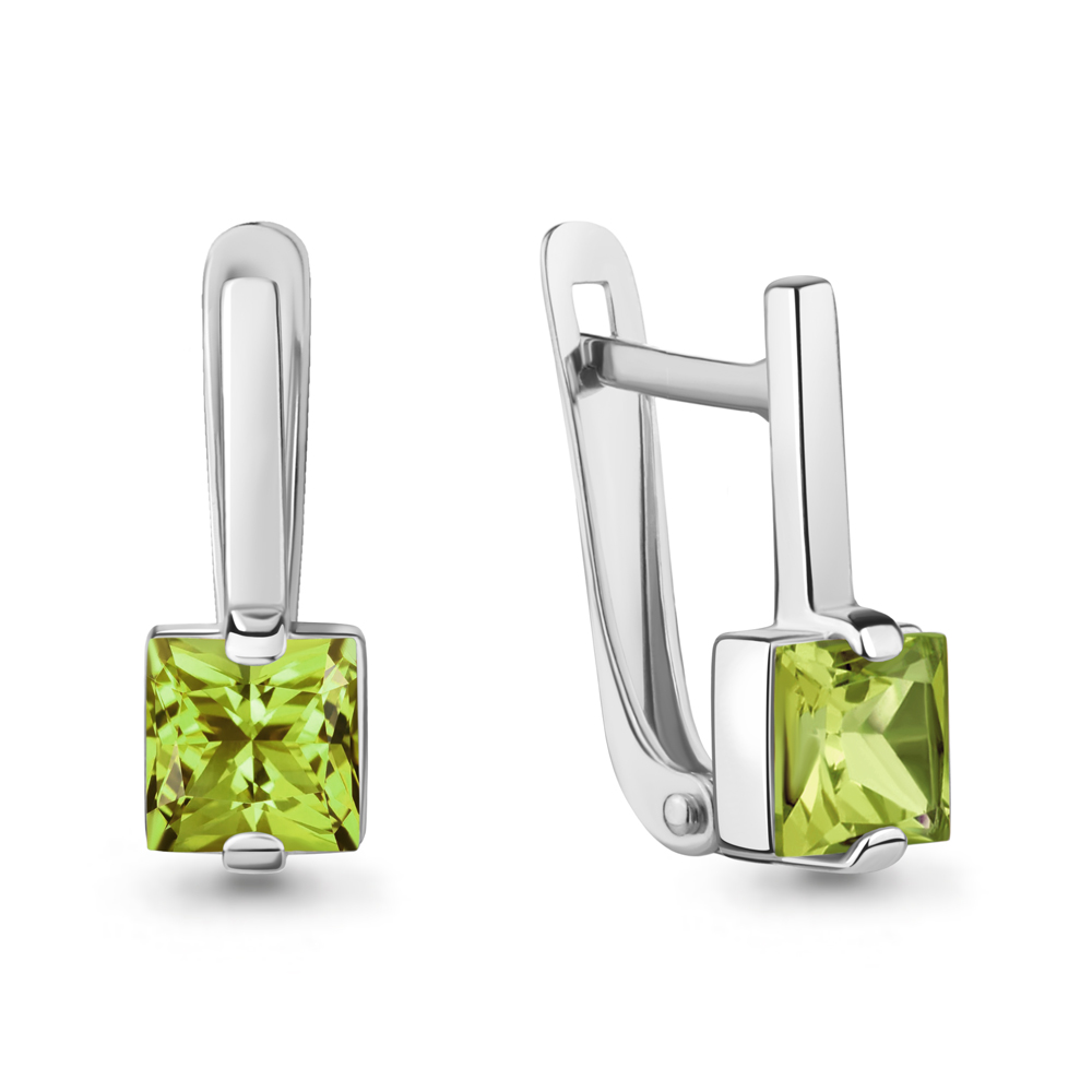 45000707 Серьги из Серебра с хризолитами