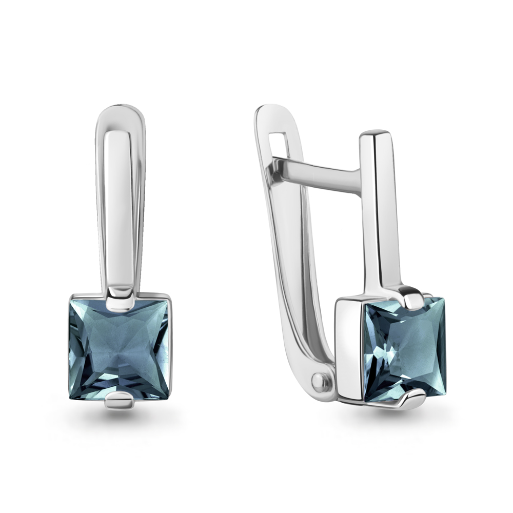 45000708 Серьги из Серебра с топазами лондон блю