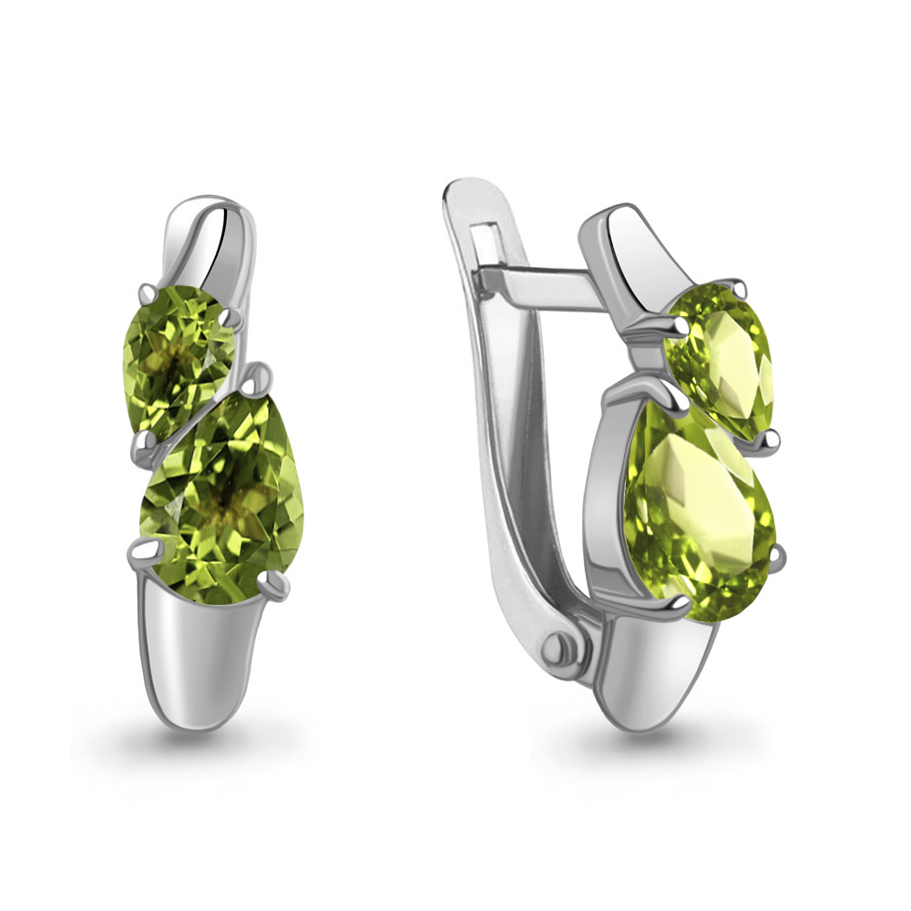 45001307 Серьги из Серебра с хризолитами