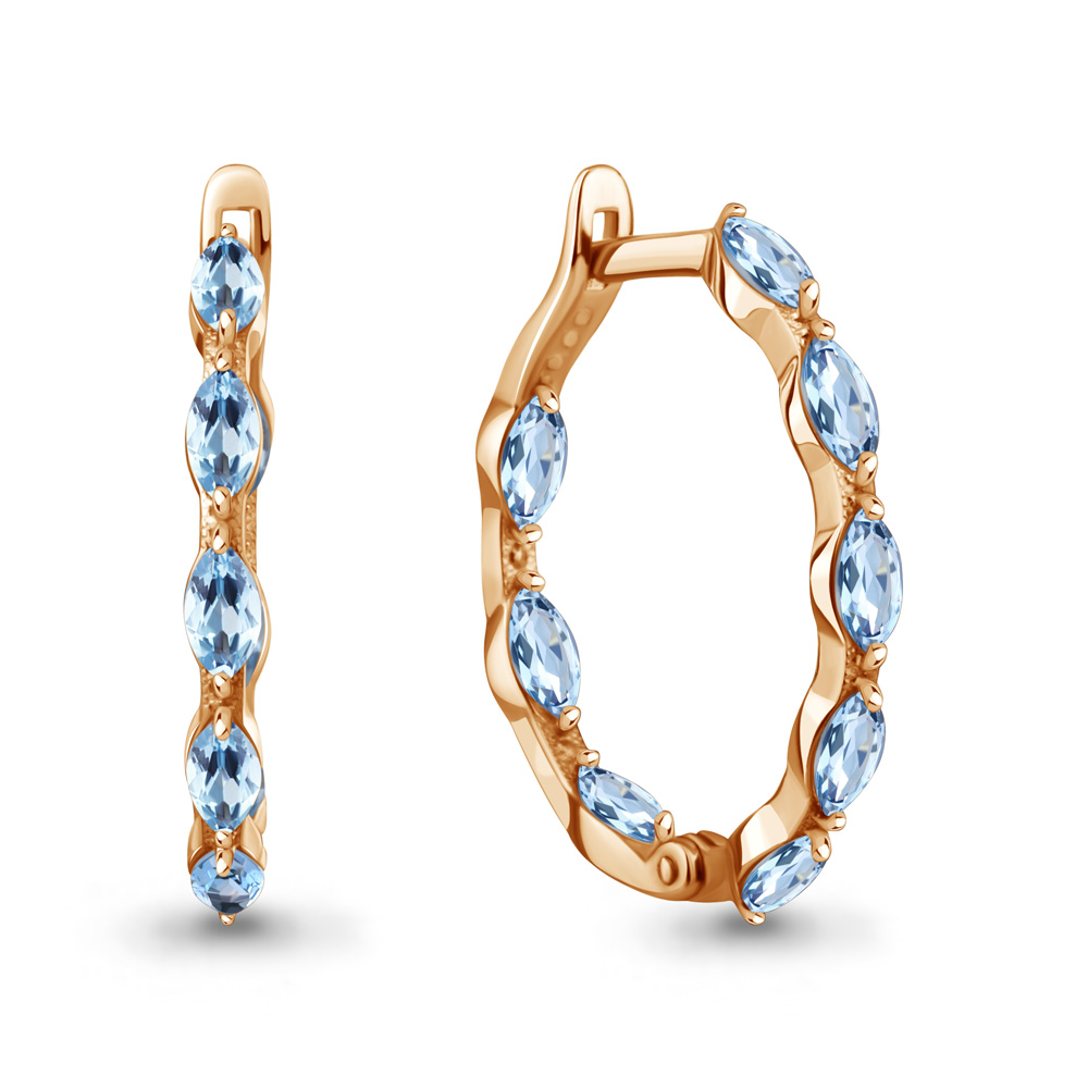 45001705 Серьги из Золота с топазами свисс блю