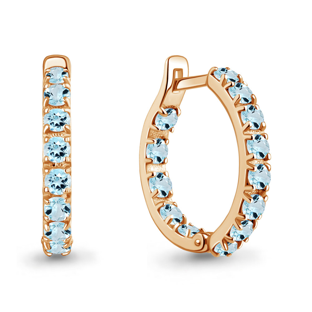 45001802 Серьги из Золота с топазами скай блю