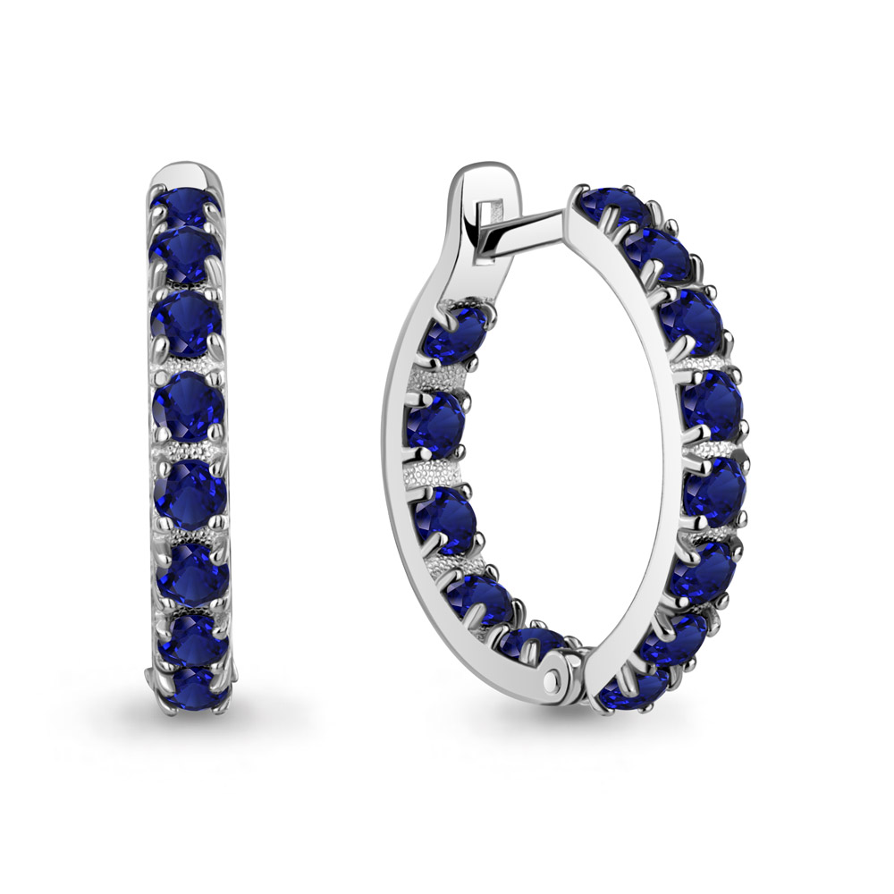 450018Н Серьги из Серебра с наносапфирами