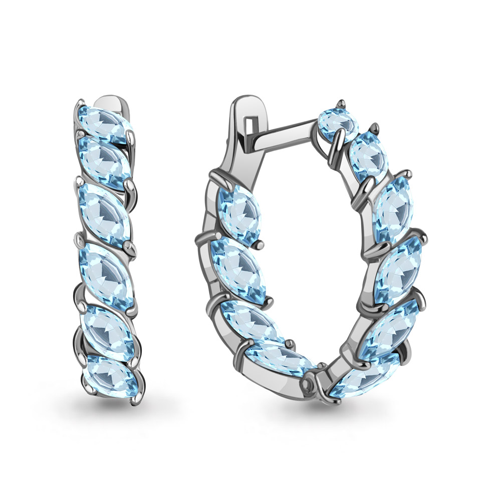 45001902 Серьги из Серебра с топазами скай блю