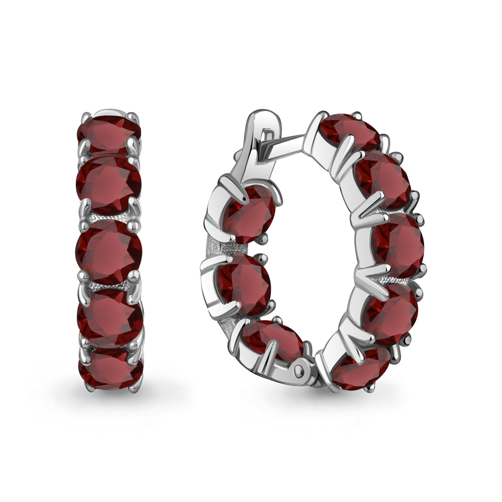 45002003 Серьги из Серебра с гранатами