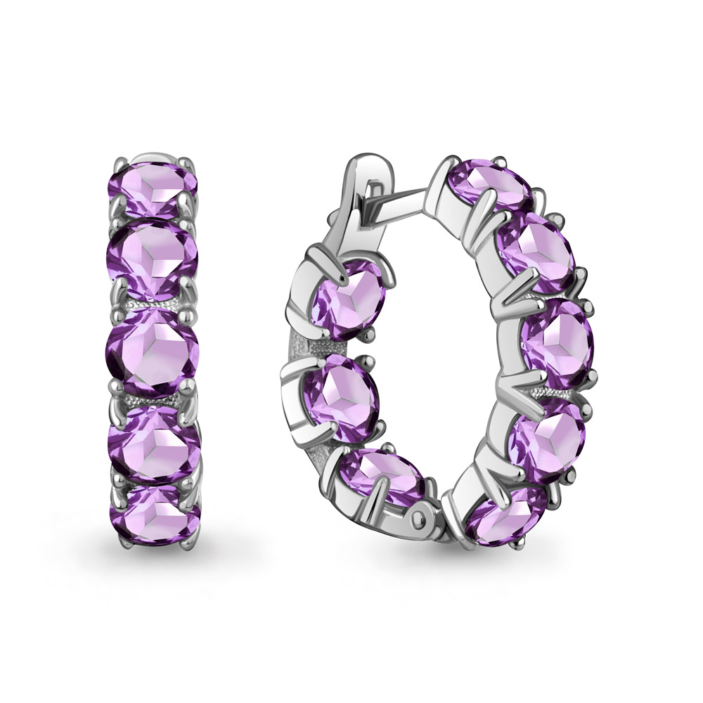 45002004 Серьги из Серебра с аметистами