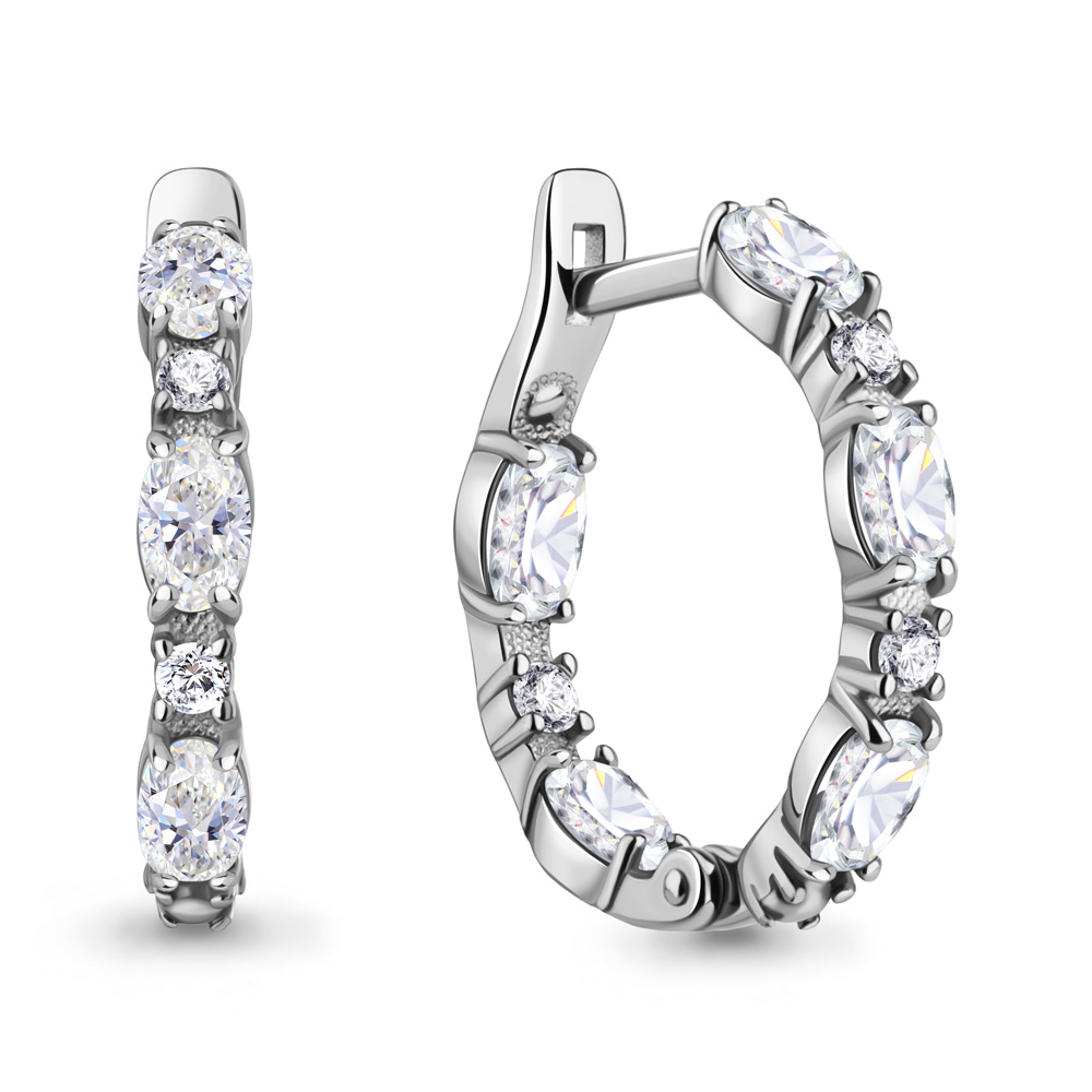 450022А Серьги из Серебра с фианитами