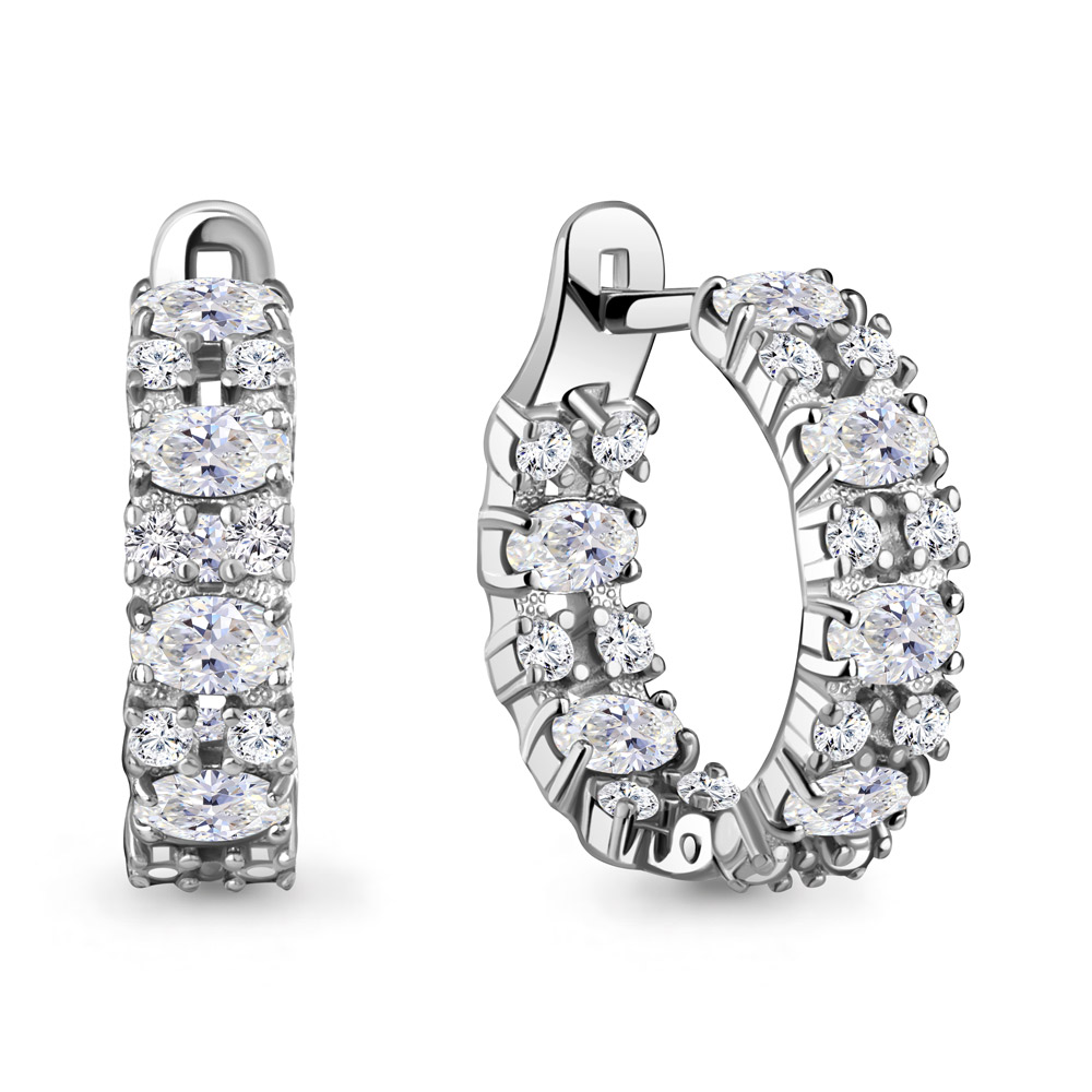 450023А Серьги из Серебра с фианитами