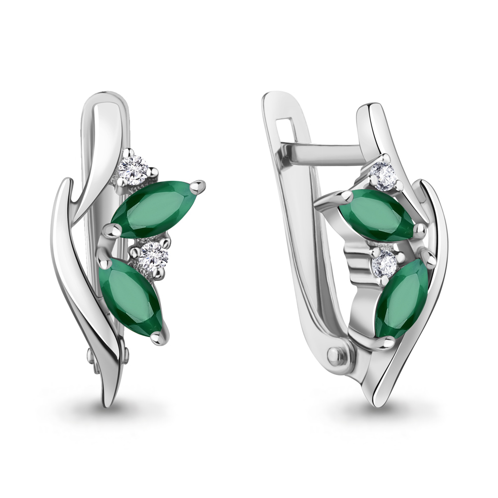 45002609 Серьги из Серебра с агатами, фианитами