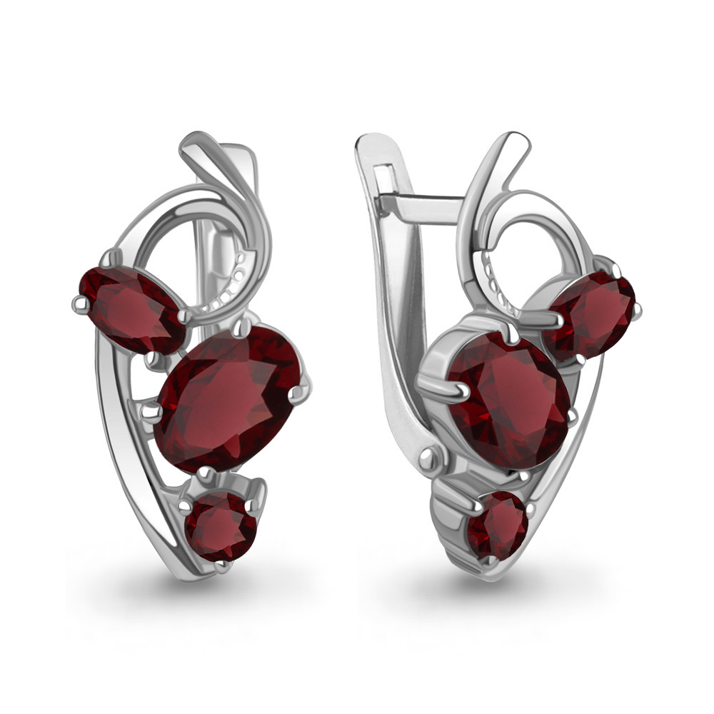 45004003 Серьги из Серебра с гранатами