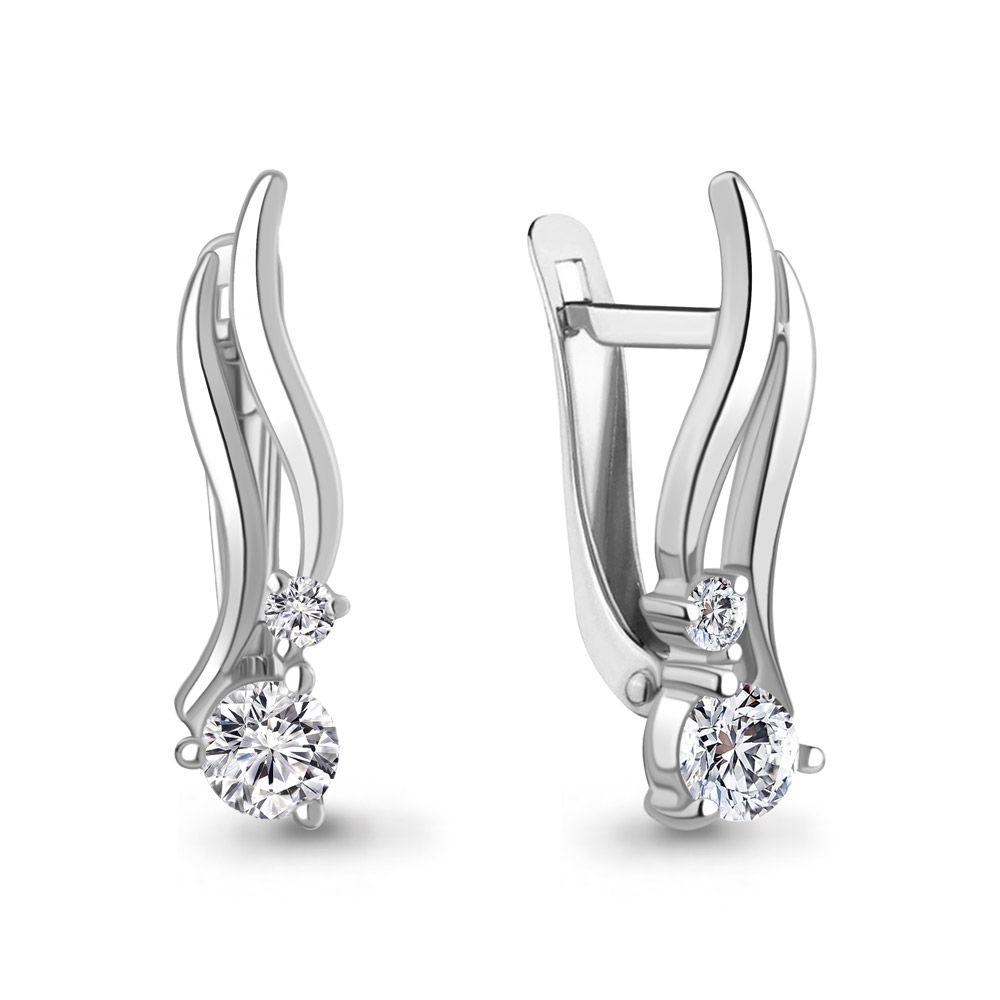 450052А Серьги из Серебра с фианитами