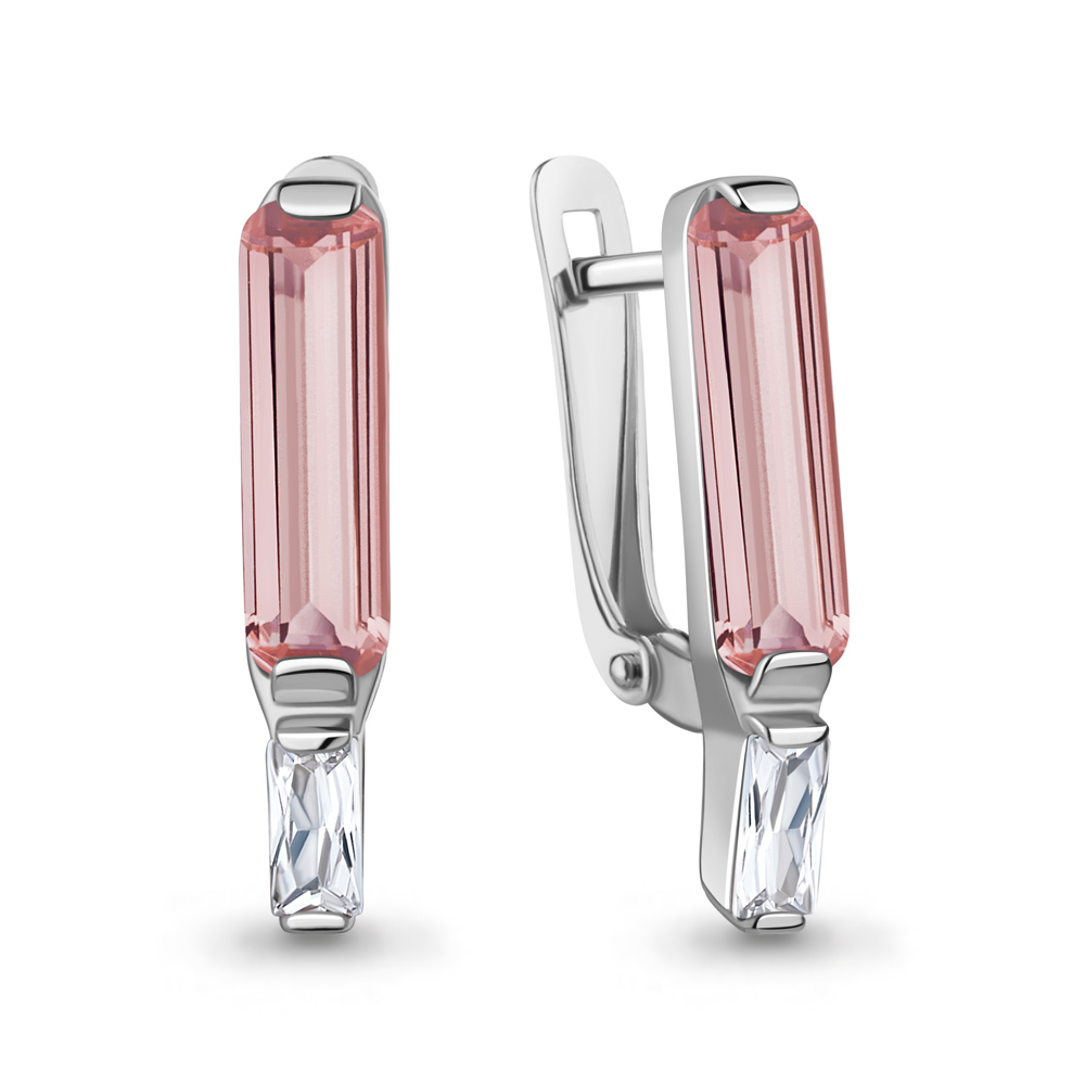 45005490 Серьги из Серебра с наноморганитами, фианитами