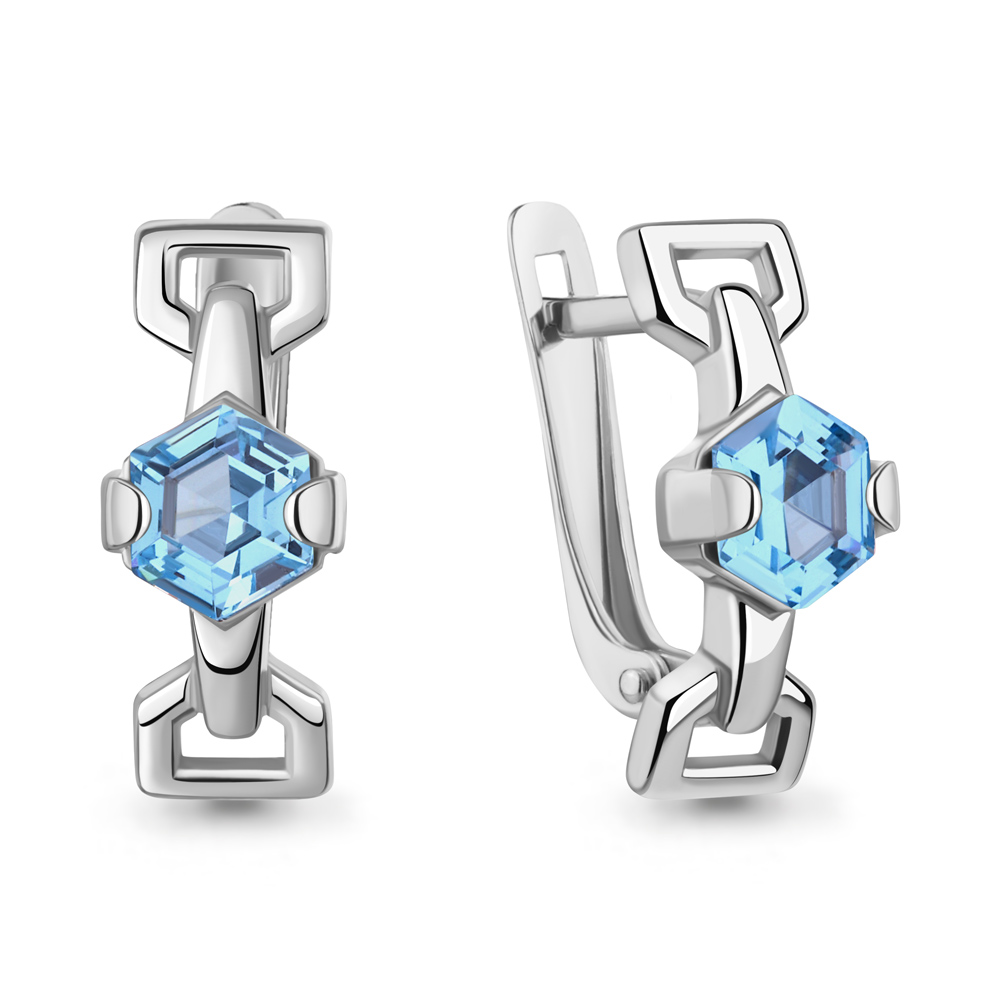 45009492 Серьги из Серебра с нанотопазами свисс