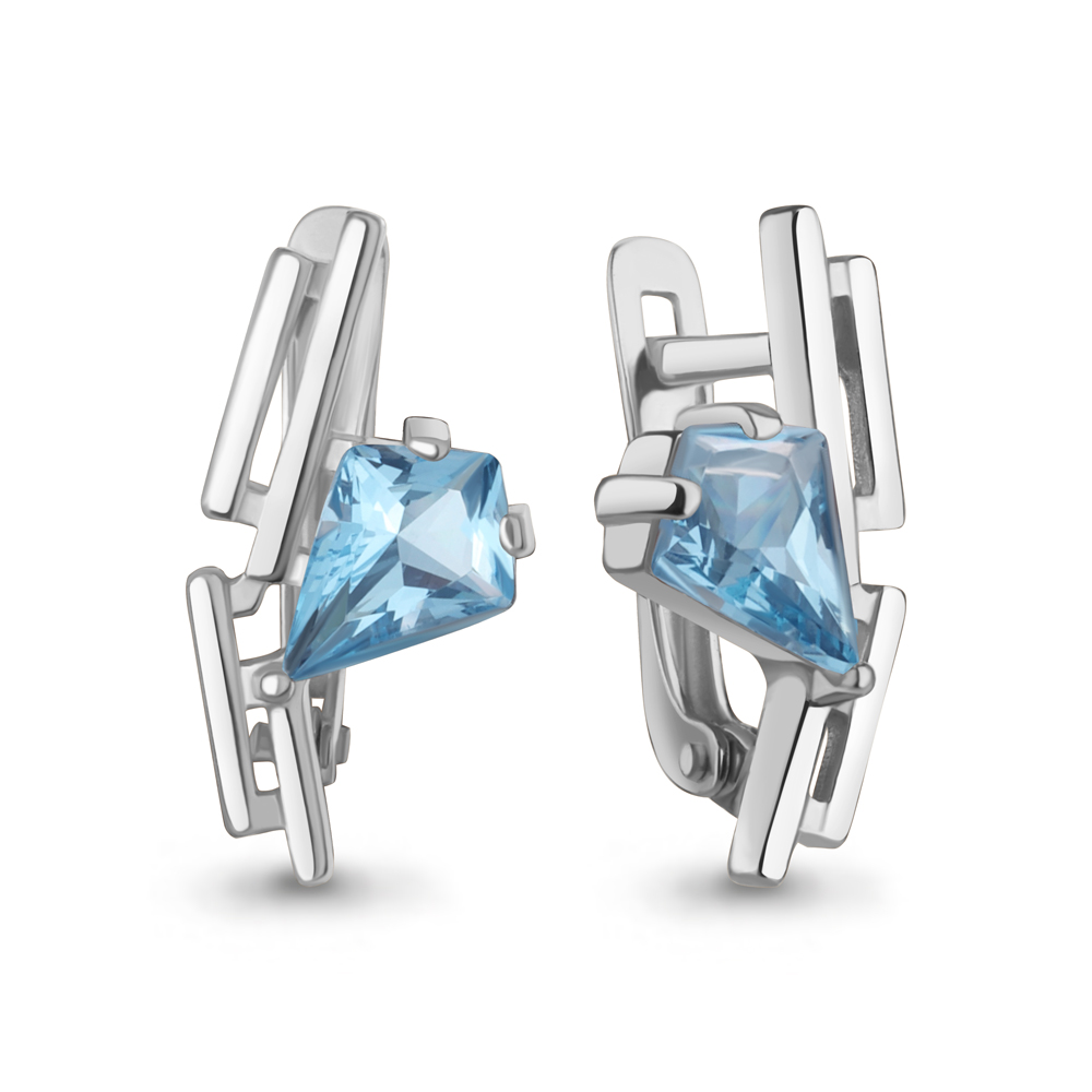 45010392 Серьги из Серебра с нанотопазами свисс