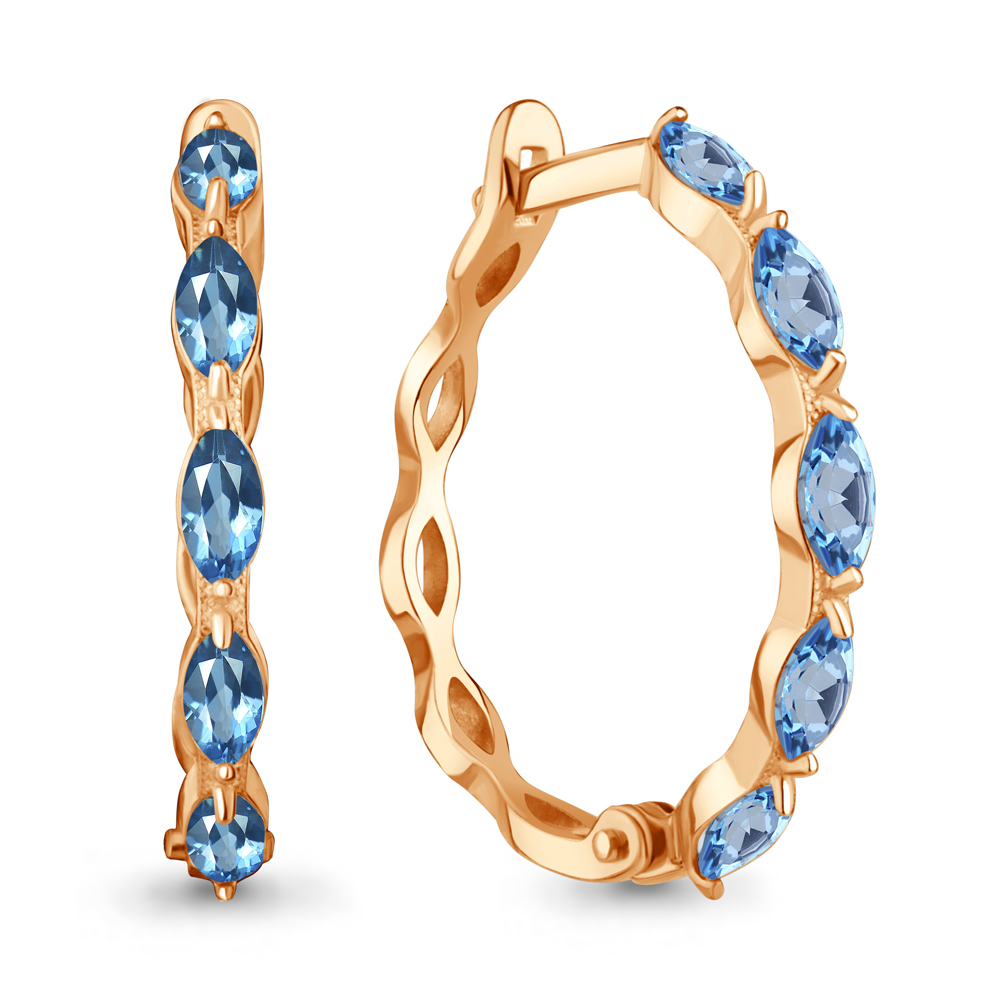 45010405 Серьги из Золота с топазами свисс блю