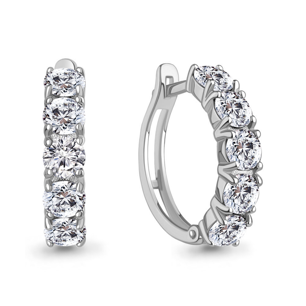 450105 Серьги из Серебра с фианитами