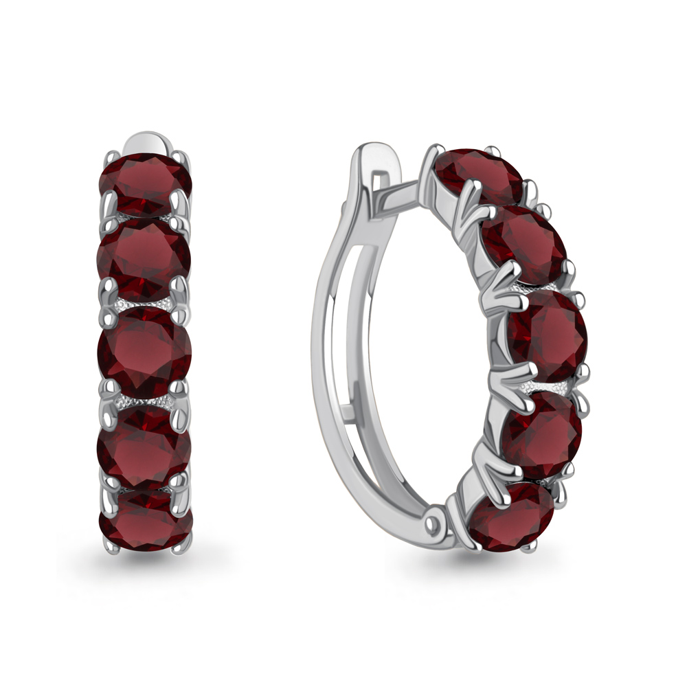 45010503 Серьги из Серебра с гранатами