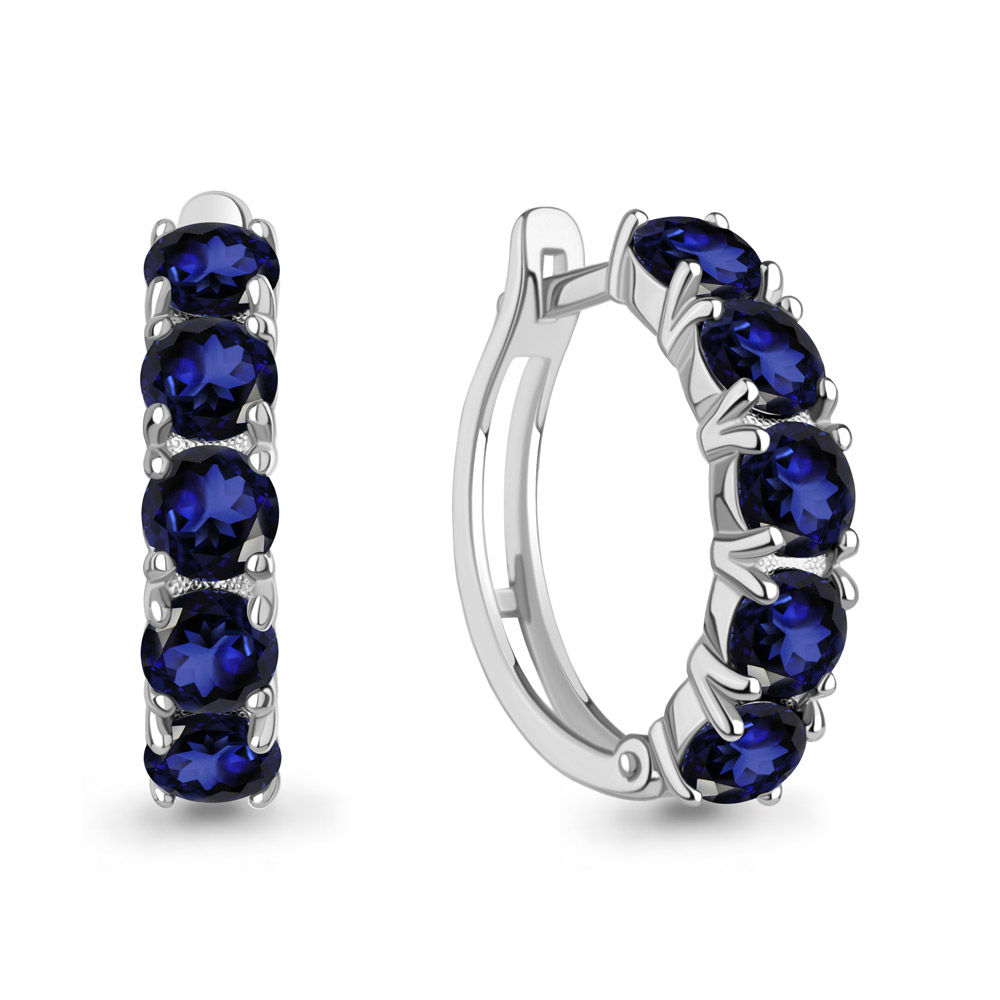 450105Н Серьги из Серебра с наносапфирами