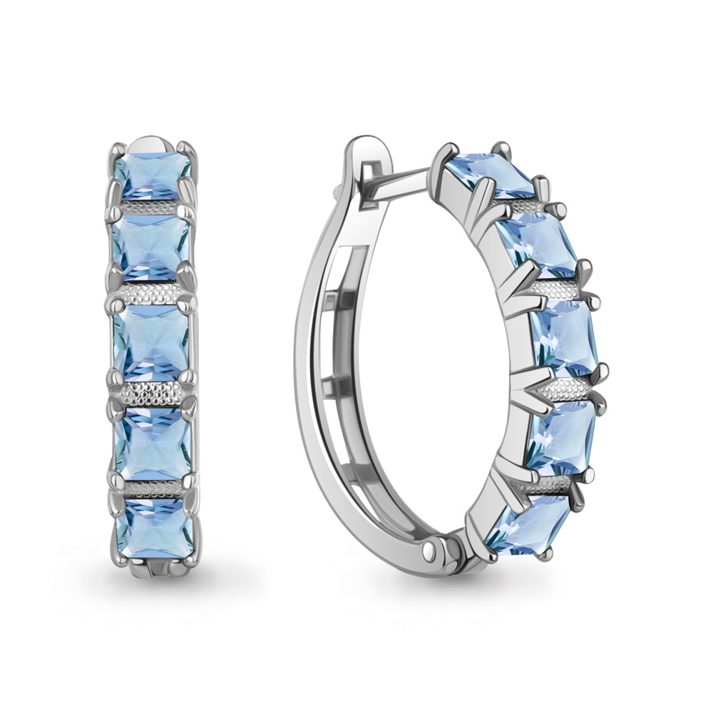 45010605 Серьги из Серебра с топазами свисс блю