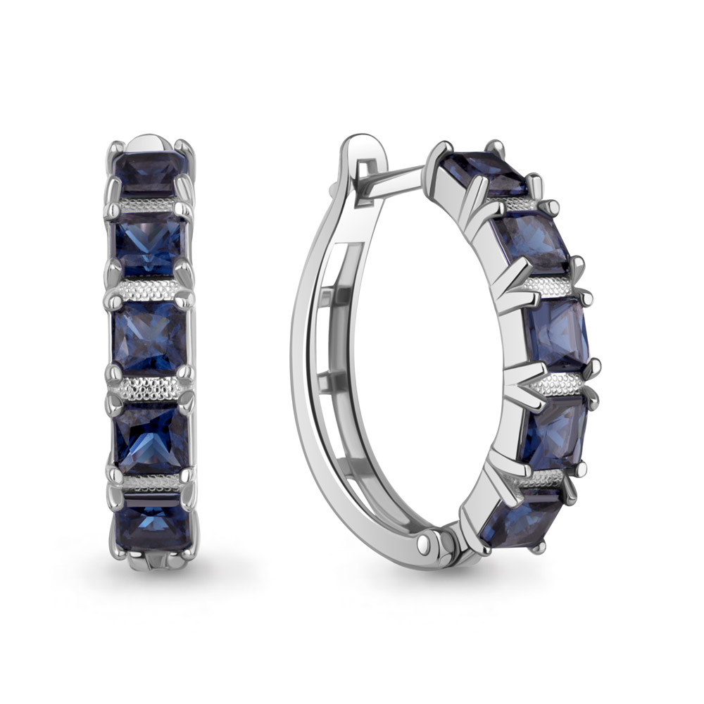 450106Н Серьги из Серебра с наносапфирами