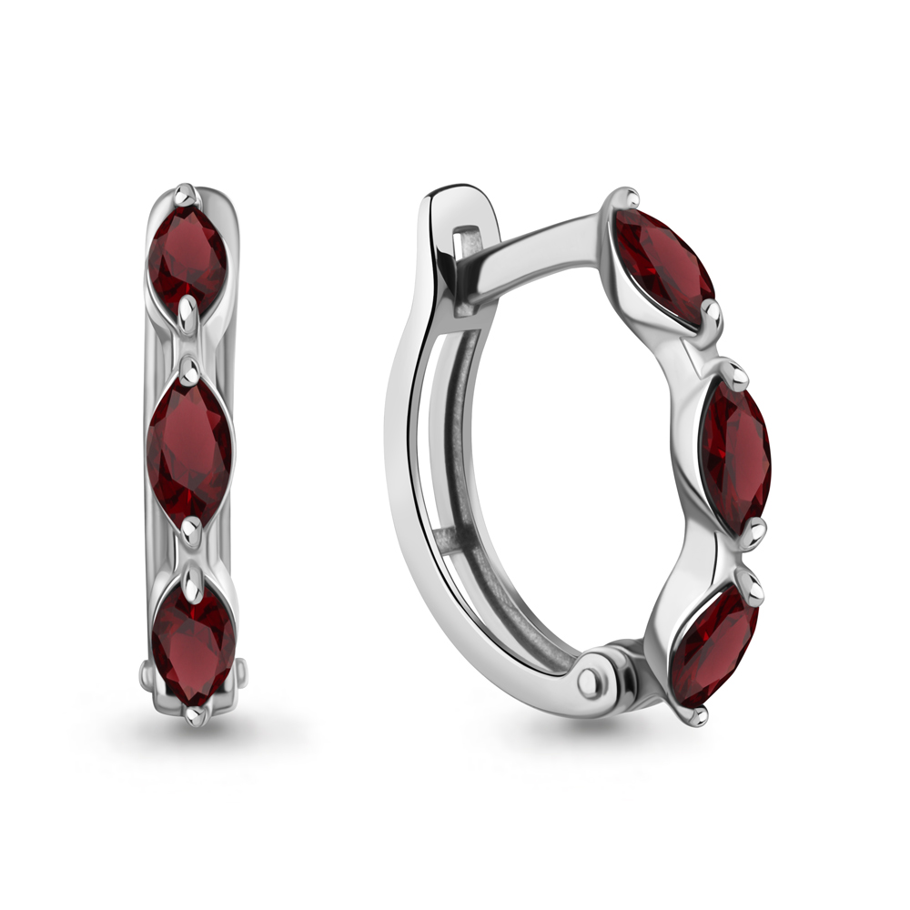 45010803 Серьги из Серебра с гранатами