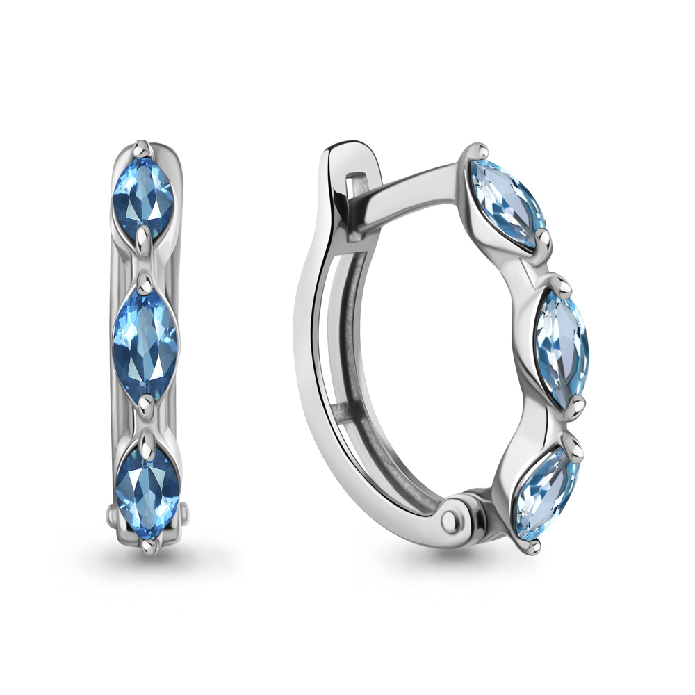 45010805 Серьги из Серебра с топазами свисс блю