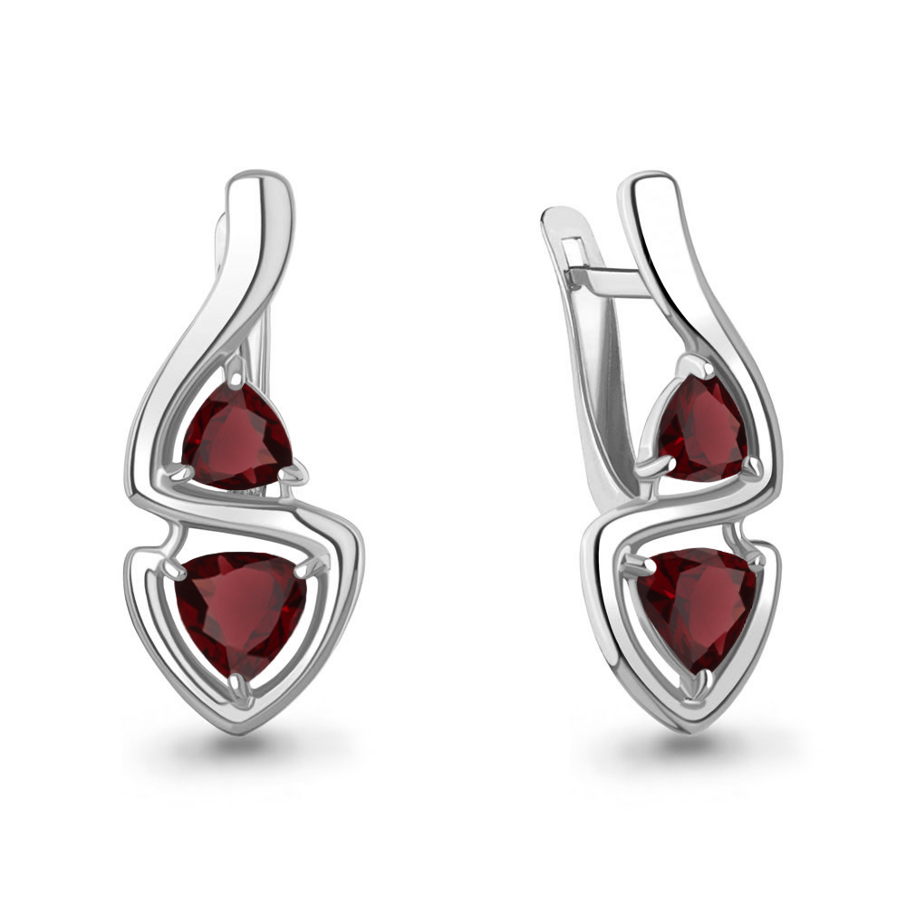 45010903 Серьги из Серебра с гранатами