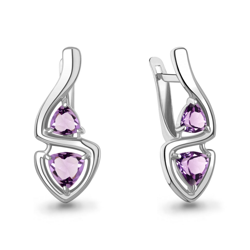 45010904 Серьги из Серебра с аметистами