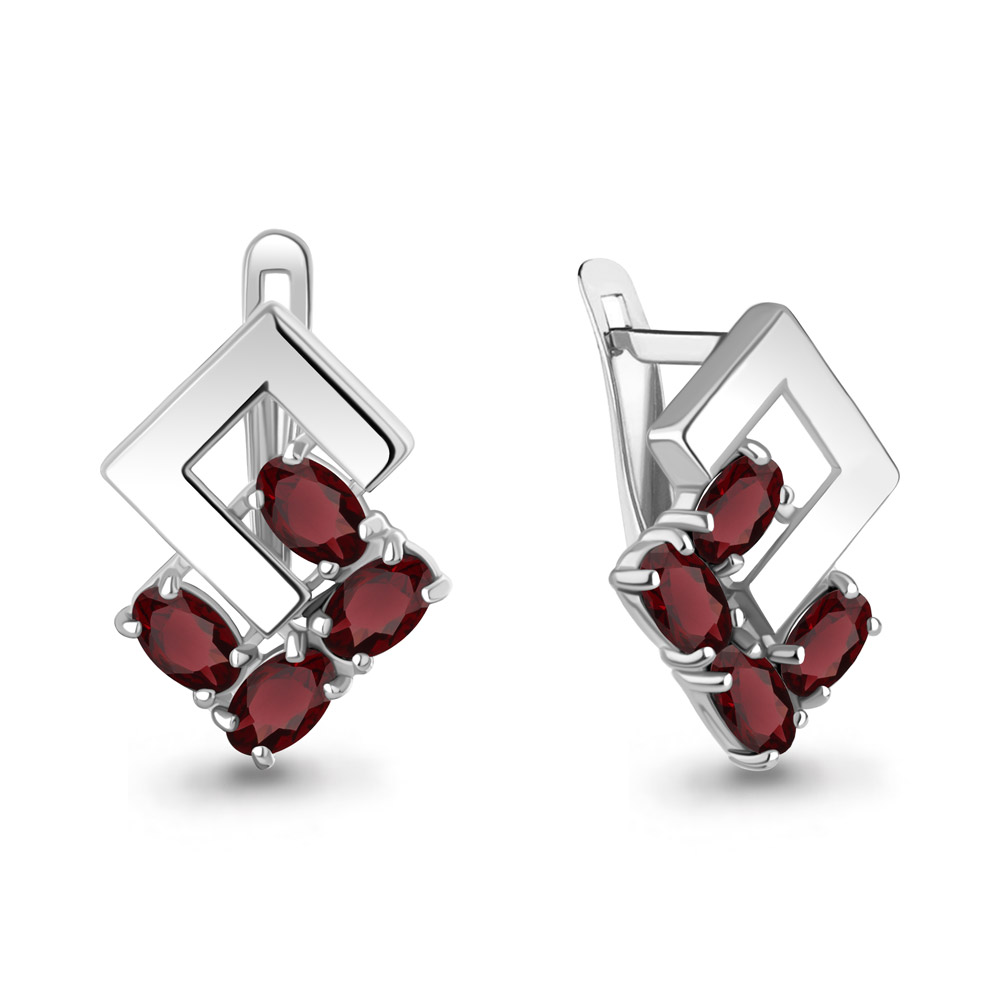 45011103 Серьги из Серебра с гранатами
