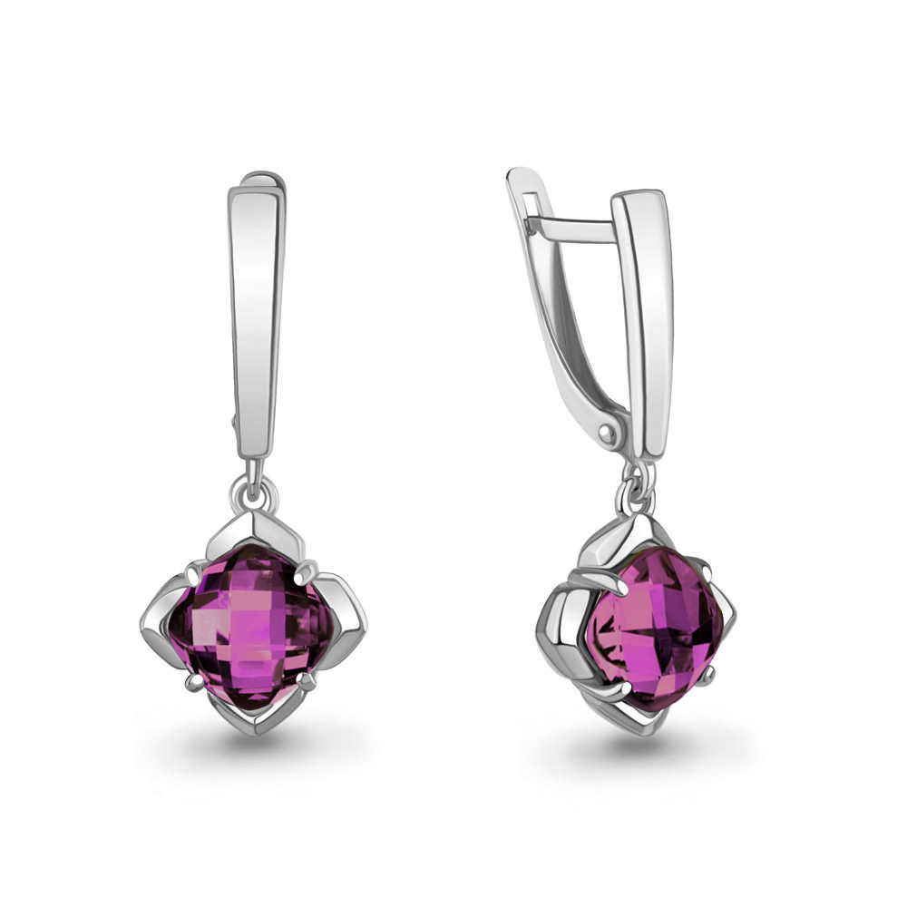 45011204 Серьги из Серебра с аметистами