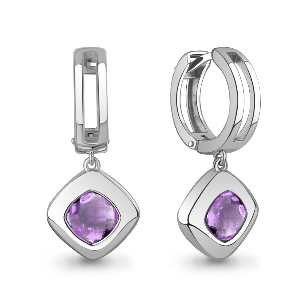 45011304 Серьги из Серебра с аметистами