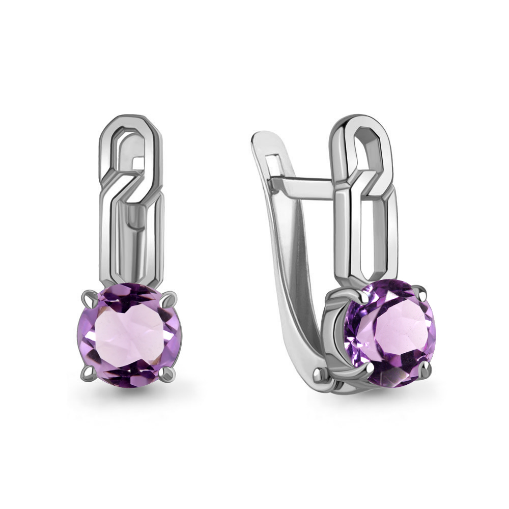 45011704 Серьги из Серебра с аметистами