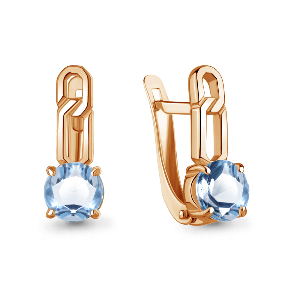 45011705 Серьги из Золота с топазами свисс блю