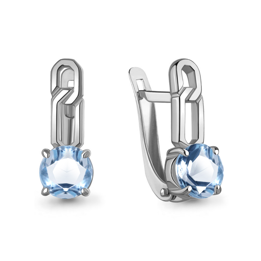45011705 Серьги из Серебра с топазами свисс блю
