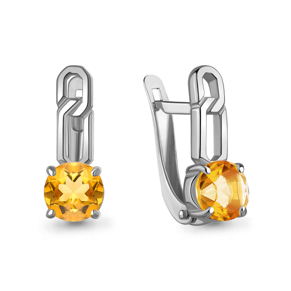 45011706 Серьги из Серебра с цитринами
