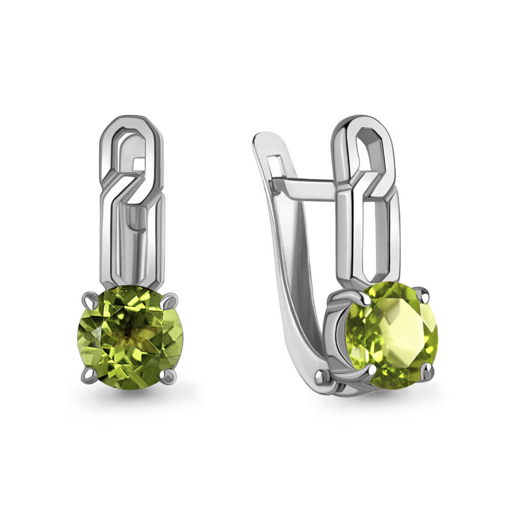 45011707 Серьги из Серебра с хризолитами