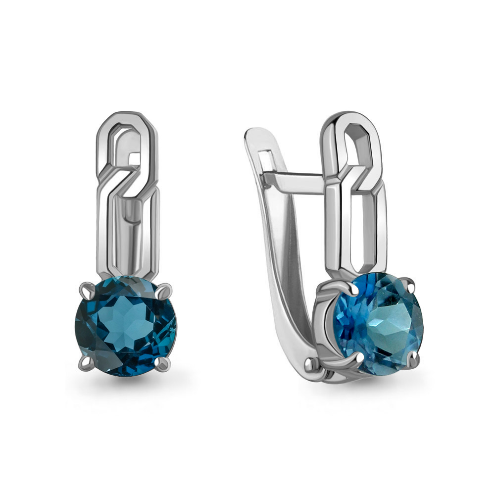 45011708 Серьги из Серебра с топазами лондон блю