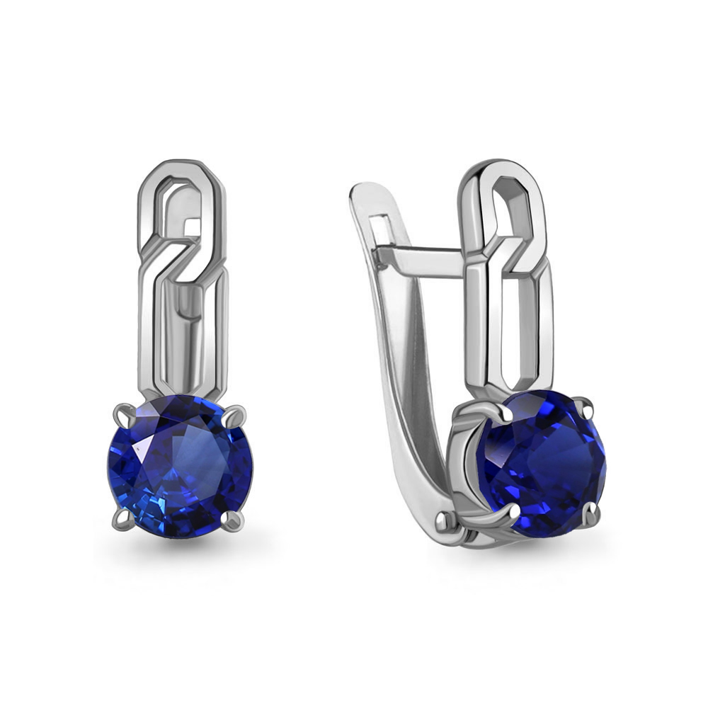 450117Н Серьги из Серебра с наносапфирами