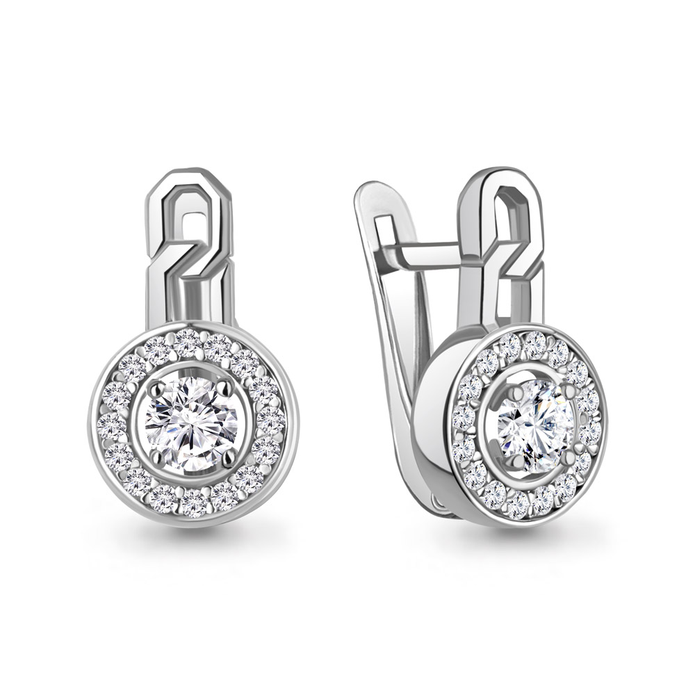 450118А Серьги из Серебра с фианитами