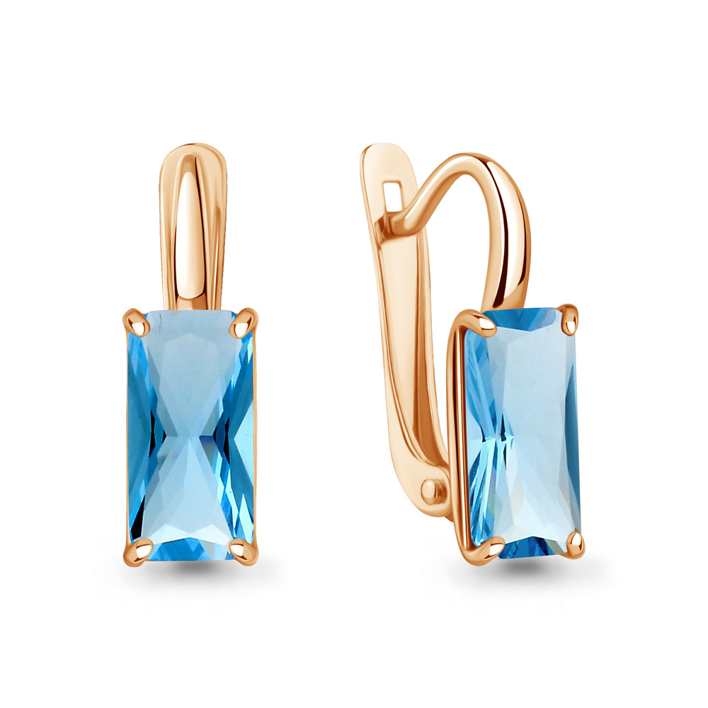 45012092 Серьги из Золота с нанотопазами свисс