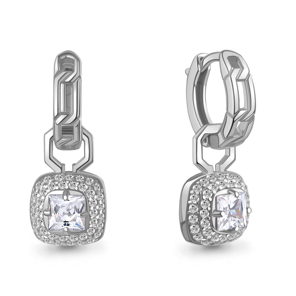 450126А Серьги из Серебра с фианитами