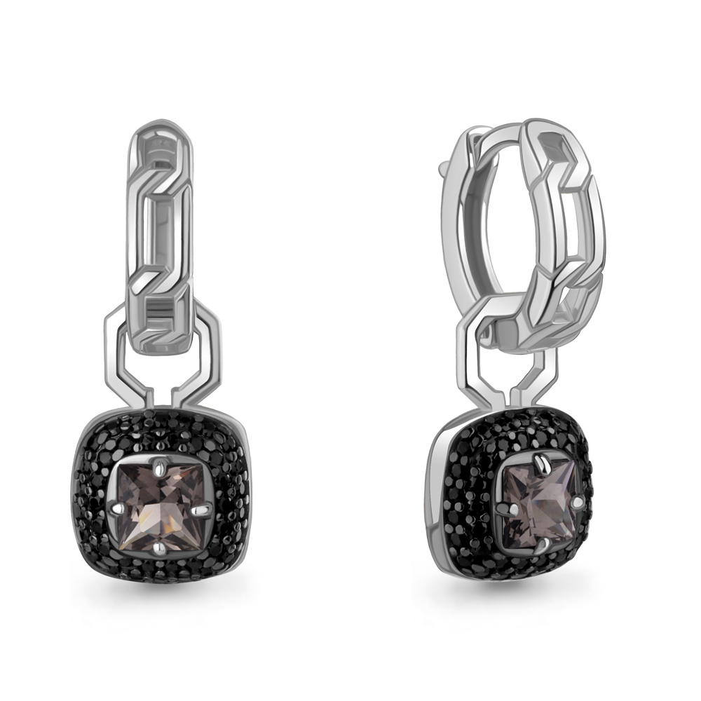 450126Ч Серьги из Серебра с нанокристаллами