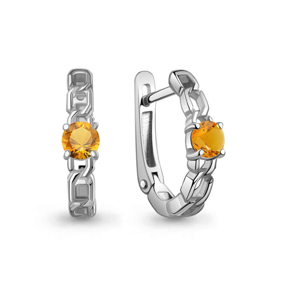 45012806 Серьги из Серебра с цитринами