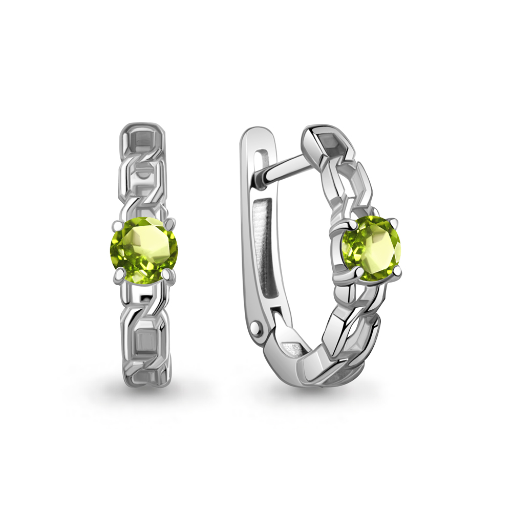 45012807 Серьги из Серебра с хризолитами