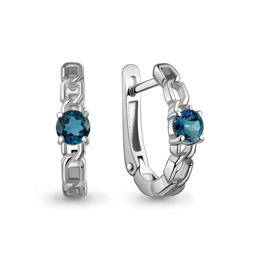 45012808 Серьги из Серебра с топазами лондон блю