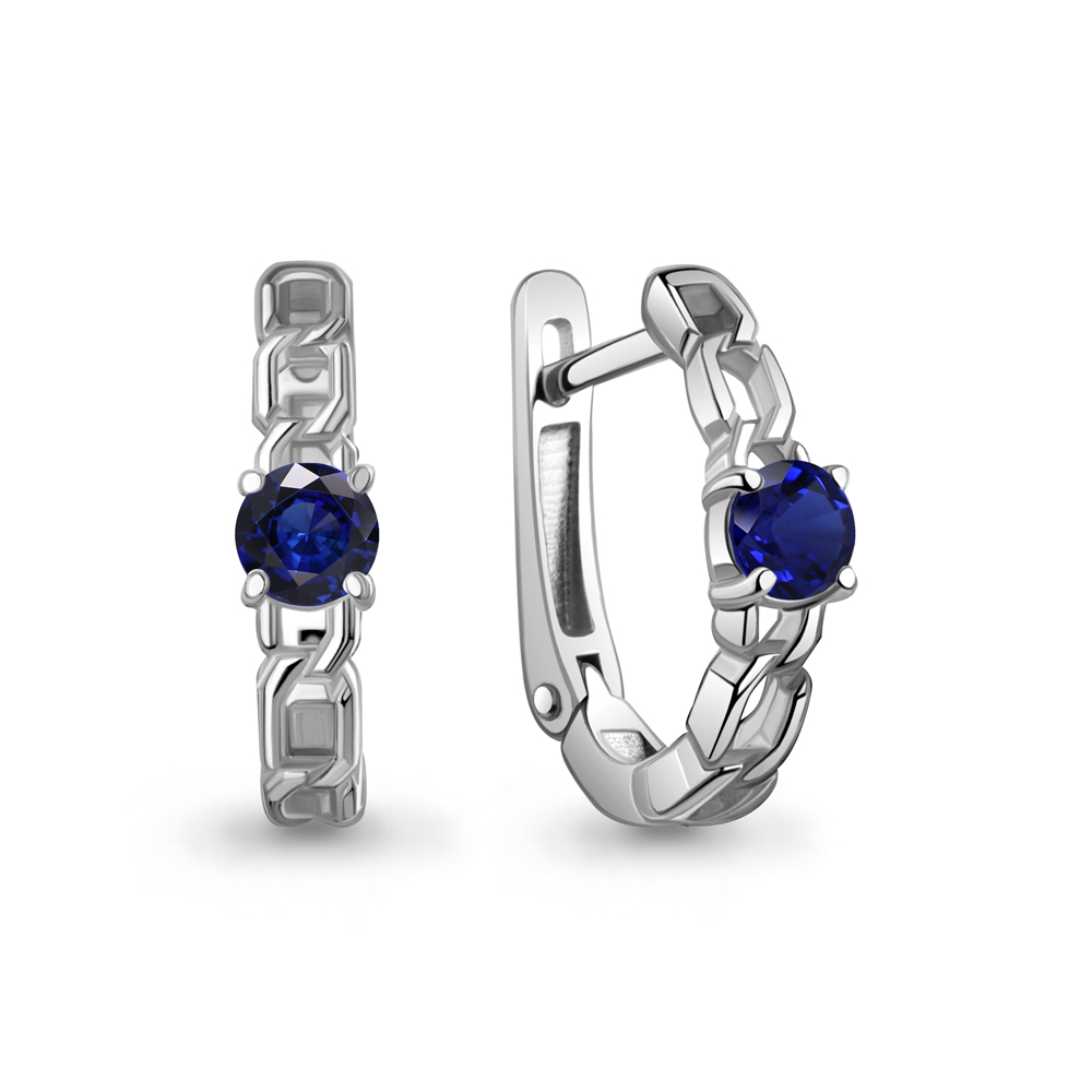 450128Н Серьги из Серебра с наносапфирами