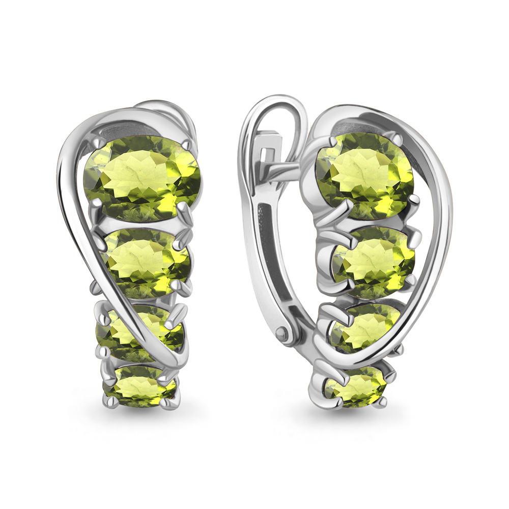 45013807 Серьги из Серебра с хризолитами