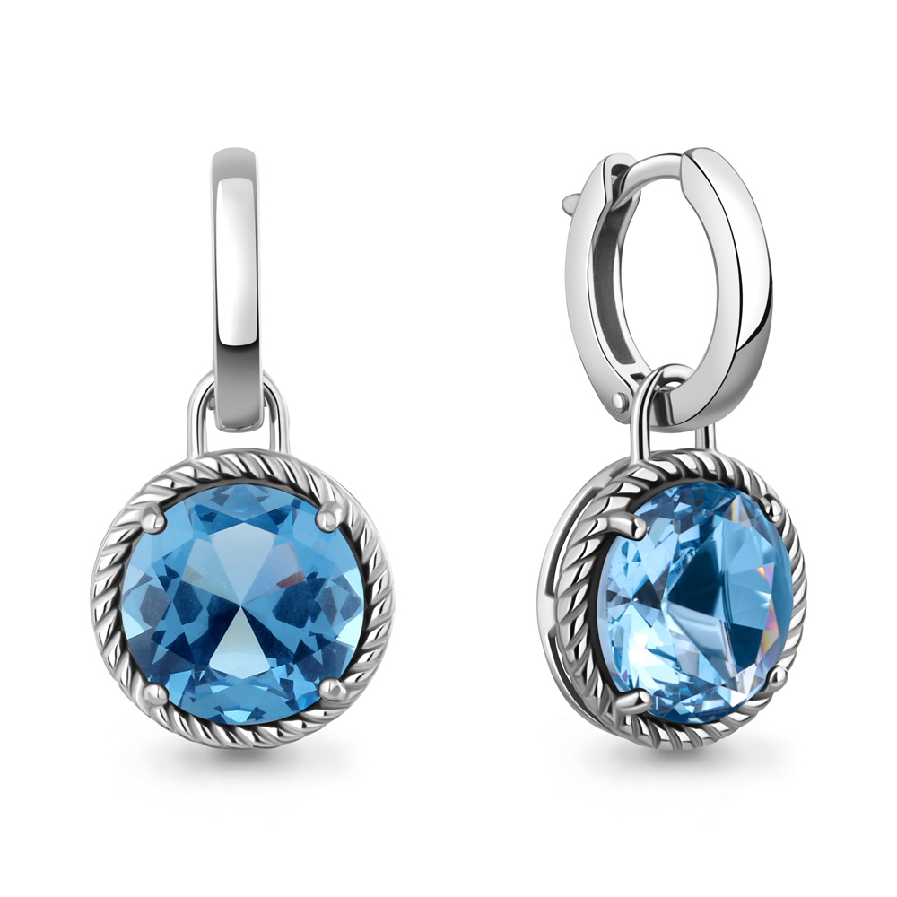 45014792 Серьги из Серебра с нанотопазами свисс