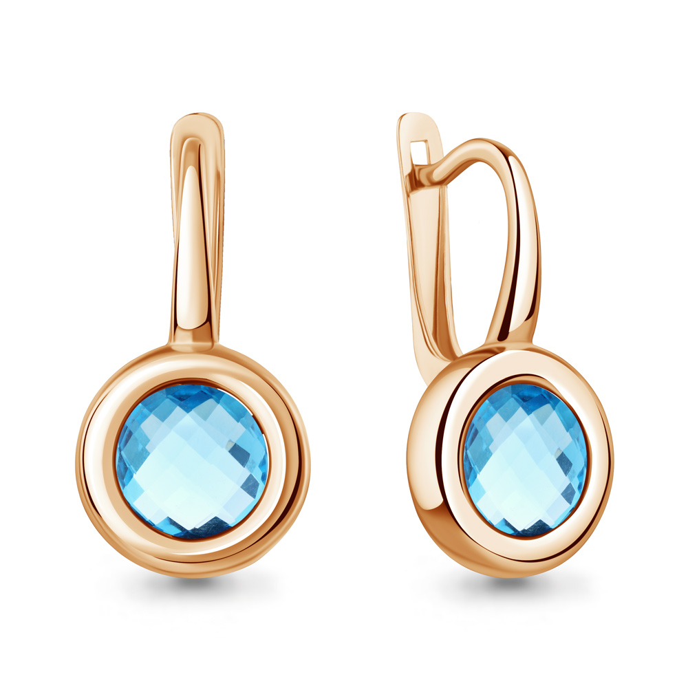45014802 Серьги из Золота с топазами скай блю