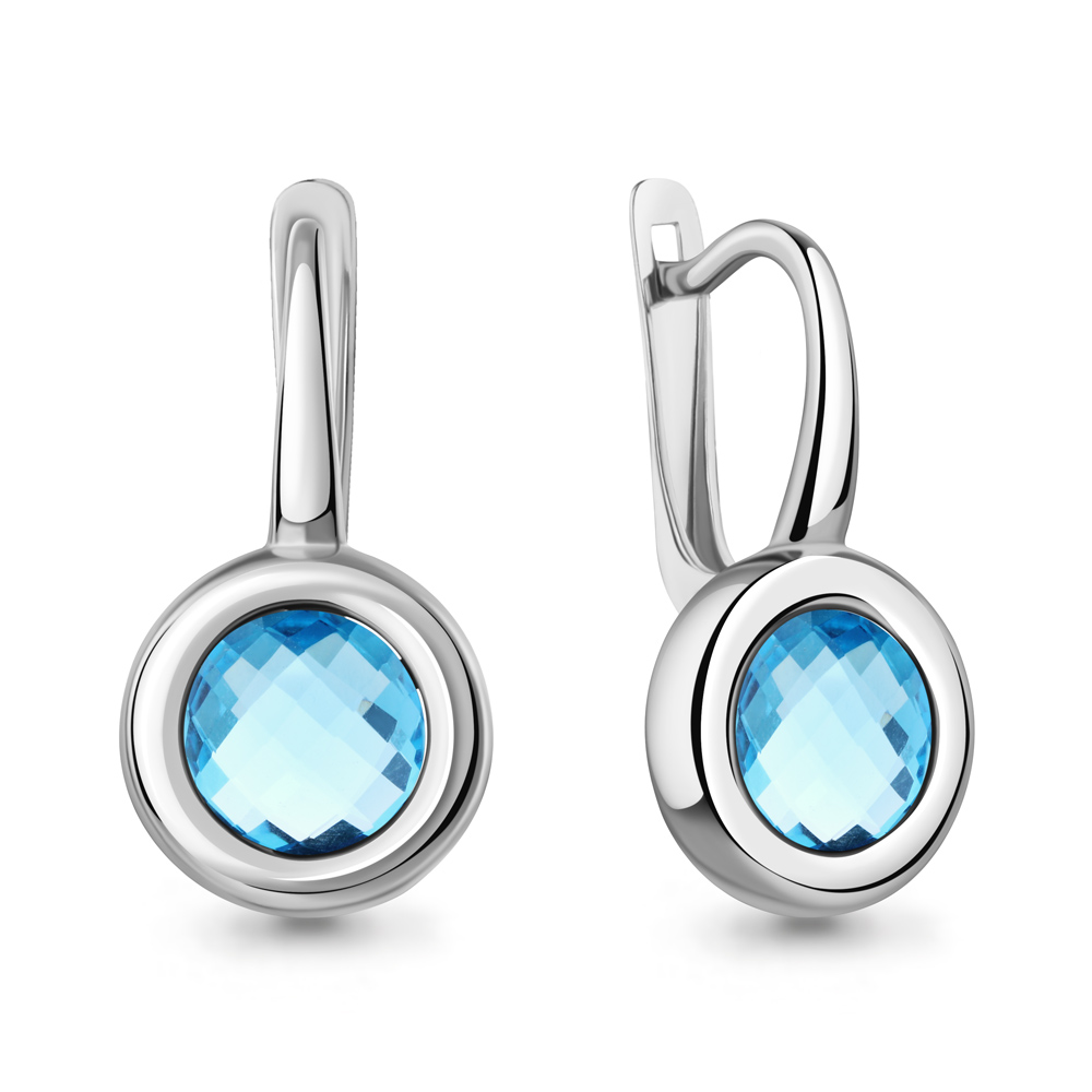 45014802 Серьги из Серебра с топазами скай блю