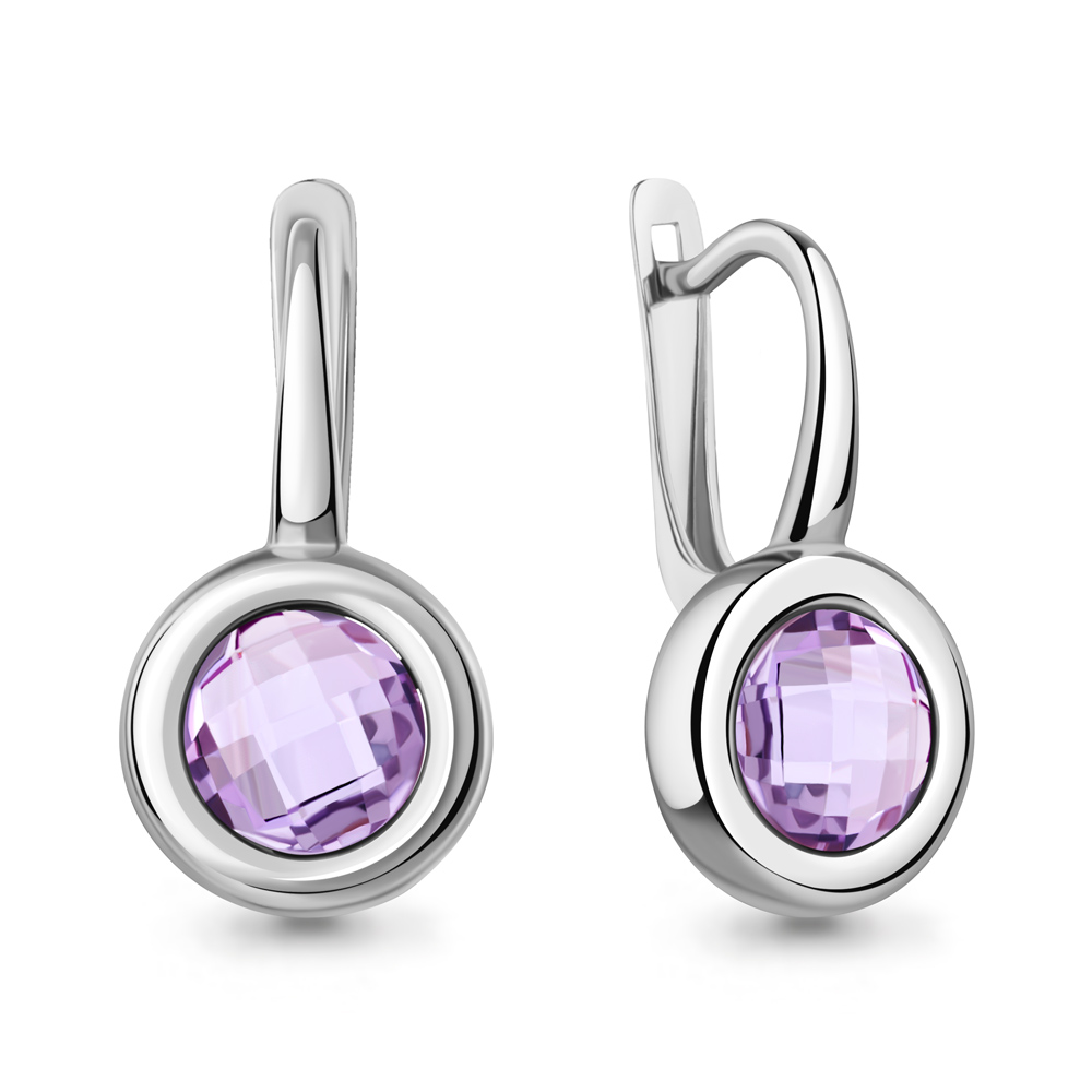 45014804 Серьги из Серебра с аметистами